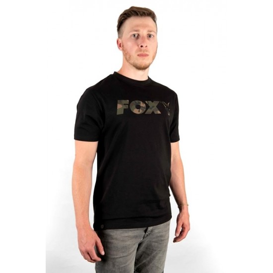 Fox Black Camo Raglan T-Shirt M, Fox International-baitshop