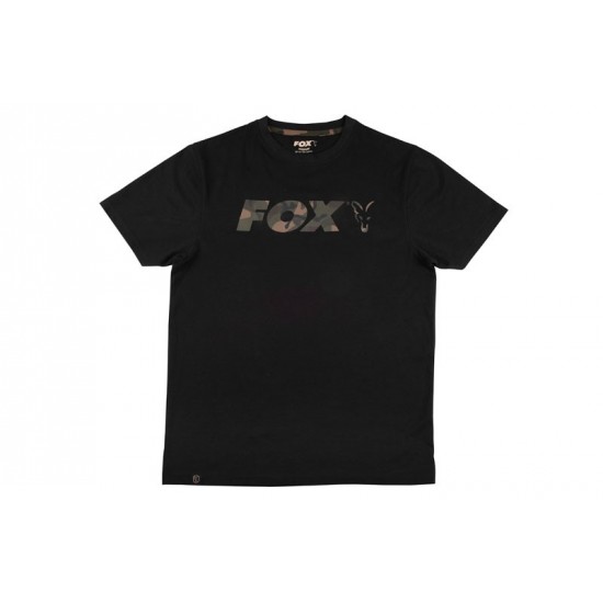 Fox Black Camo Raglan T-Shirt S, -baitshop