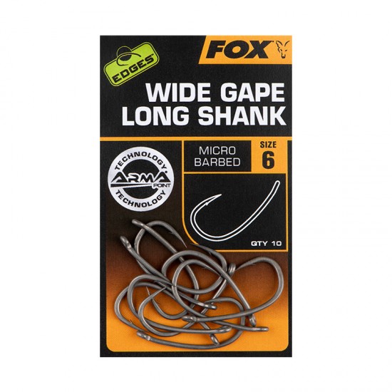 Fox Edges Armapoint Super Wide Gape Long Shank nr.6, Fox International - baitshop